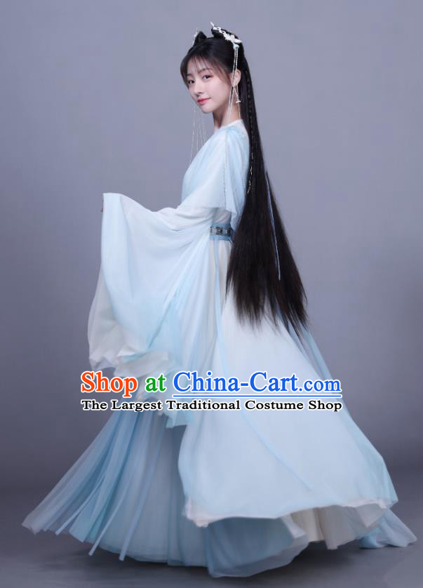 TV Series Dragon Girl Clothing Immortal Samsara Zhao Lan Blue Dress China Ancient Fairy Princess Costumes