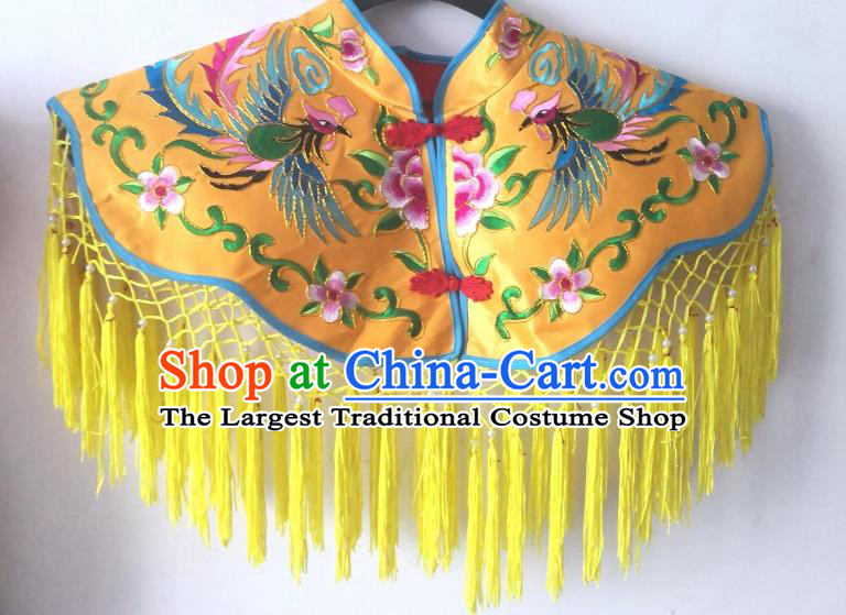 Chinese Witchcraft Performance Yellow Cappa Folk Dance Embroidered Tippet Sacrifice God Dancing Clothing