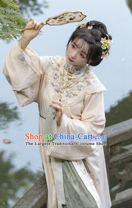 Chinese Ancient Women Embroidered Clothing Female Hanfu Set Ming Dynasty Yunjian Coat and Skirt Costumes