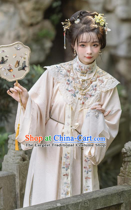 Chinese Ancient Women Embroidered Clothing Female Hanfu Set Ming Dynasty Yunjian Coat and Skirt Costumes