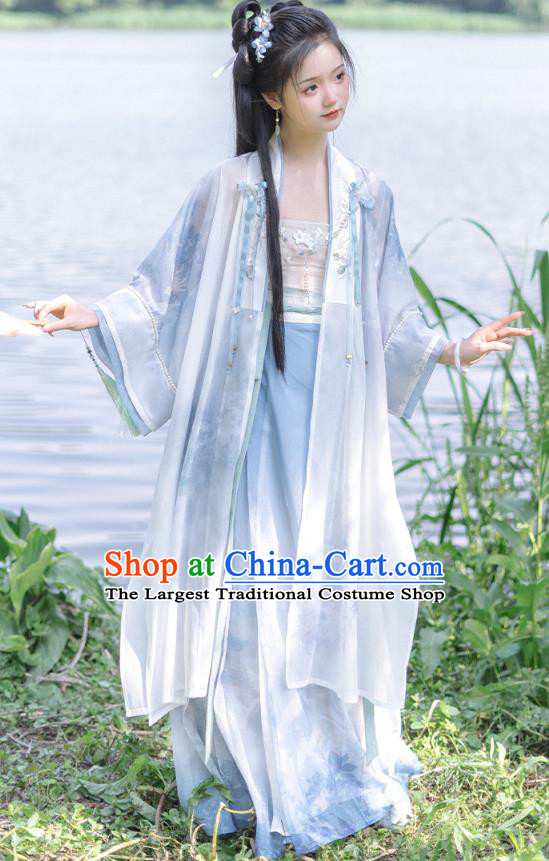 Chinese Song Dynasty Female Costumes Ancient Beizi Skirt Clothing Women Hanfu Set