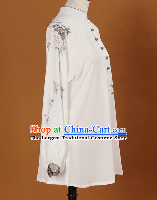 Chinese Tai Chi Competition Clothing Wushu Tournament Uniform Kongfu Taijiquan Performance White Outfit