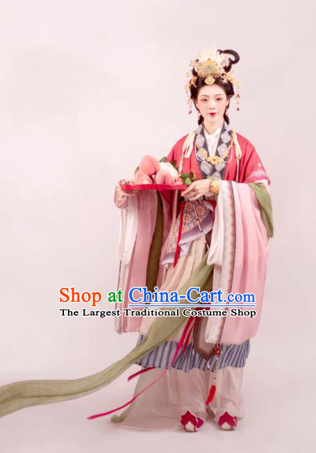 China Song Dynasty Court Woman Garment Costumes Traditional Hanfu Ancient Palace Beauty Clothing Complete Set