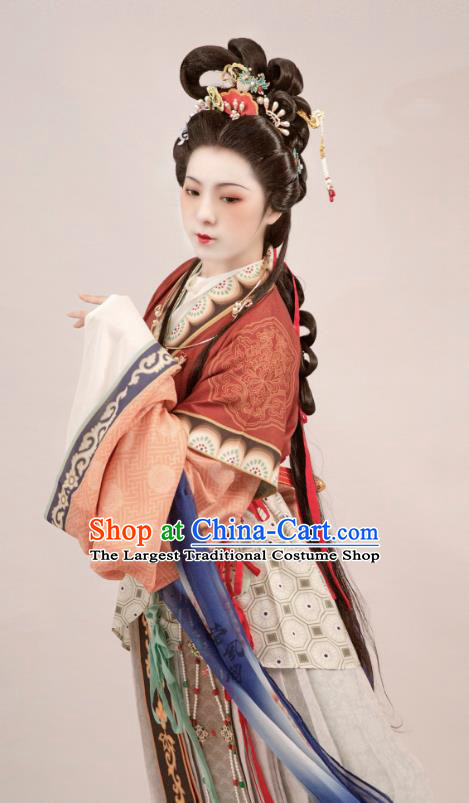 China Ancient Goddess Clothing Song Dynasty Court Empress Garment Costumes Traditional Hanfu Complete Set