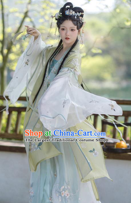 Female Hanfu Dress Chinese Ancient Royal Princess Clothing Song Dynasty Woman Embroidered Costumes Set