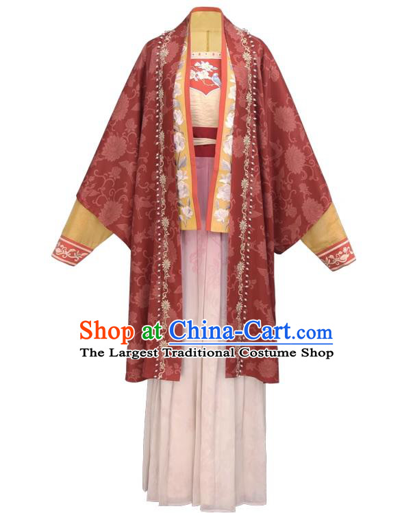 Chinese Ancient Princess Clothing Song Dynasty Noble Woman Embroidered Costumes Female Hanfu Dresses