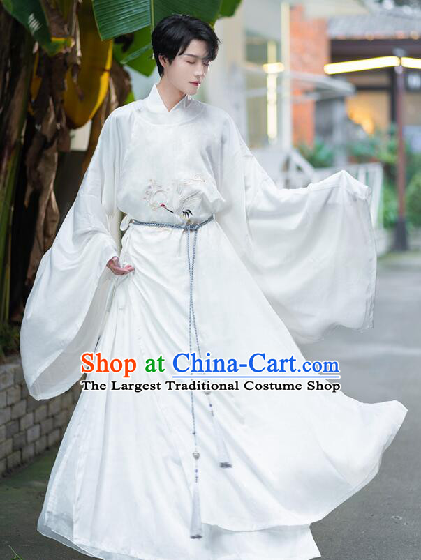 China Ming Dynasty Scholar Clothing Ancient Swordsman Costumes Complete Set