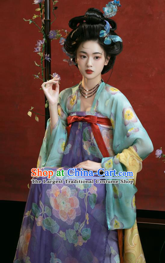 China Tang Dynasty Court Woman Clothing Traditional Hanfu Costumes Ancient Imperial Consort Dresses
