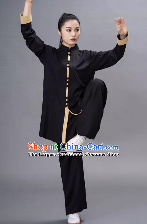 Contrasting Color Fashion Tai Chi Clothing Loose Mid Length Performance Clothing Chinese Style