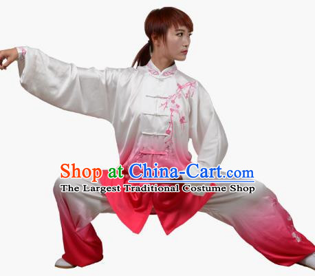 Tai Chi Clothes Winter Plum Herald Spring Embroidered Practice Clothes Spring And Summer Gradient Transitional Colors