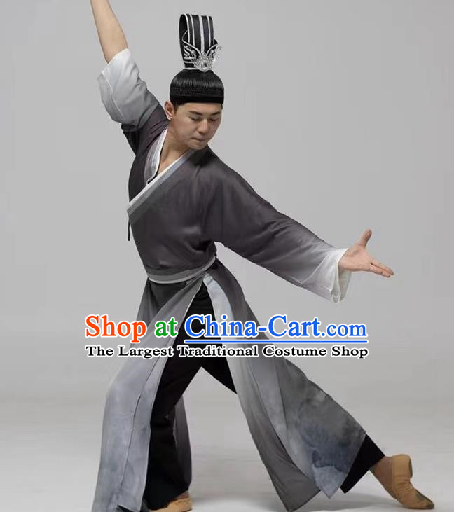 Male Classical Dance Ink Martial Arts Clothes Scholar Han Clothes Ancient Costumes