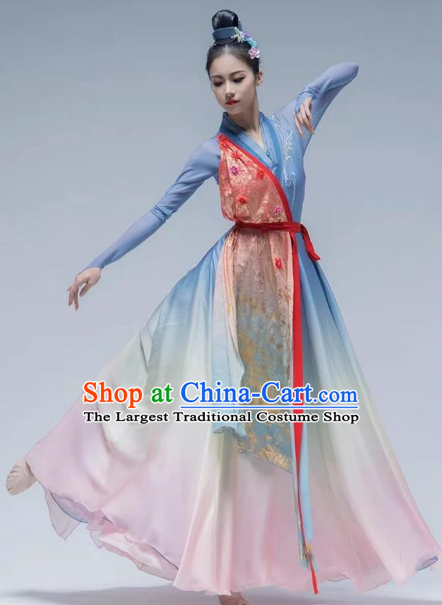 Classical Dance Performance Costume Peach Red Paper Dance Costume Art Test Solo Dance Competition Costume