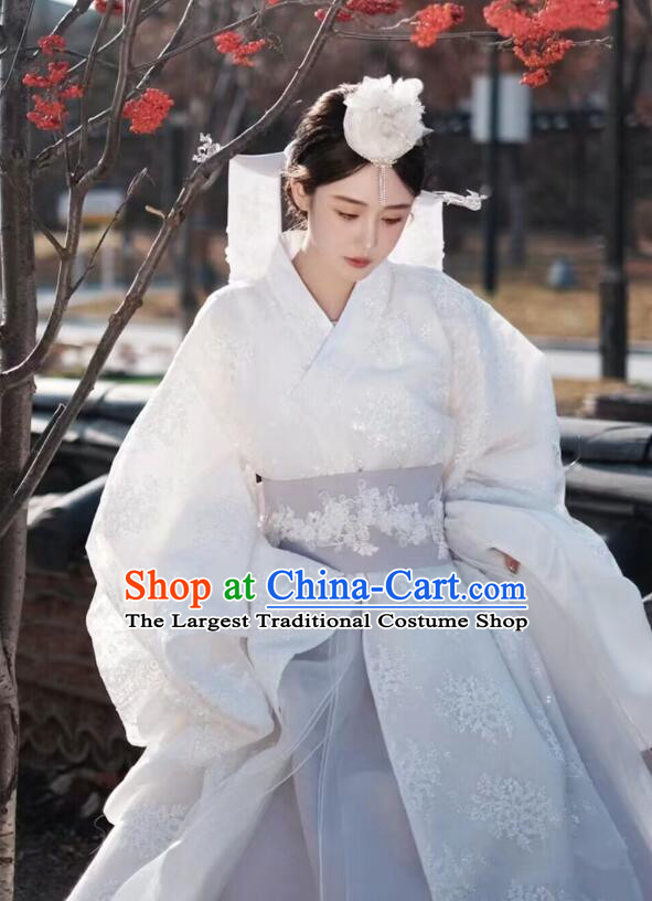 Korean Wedding Dress Bride White Fashion Princess Hanbok Traditional Costume Complete Set