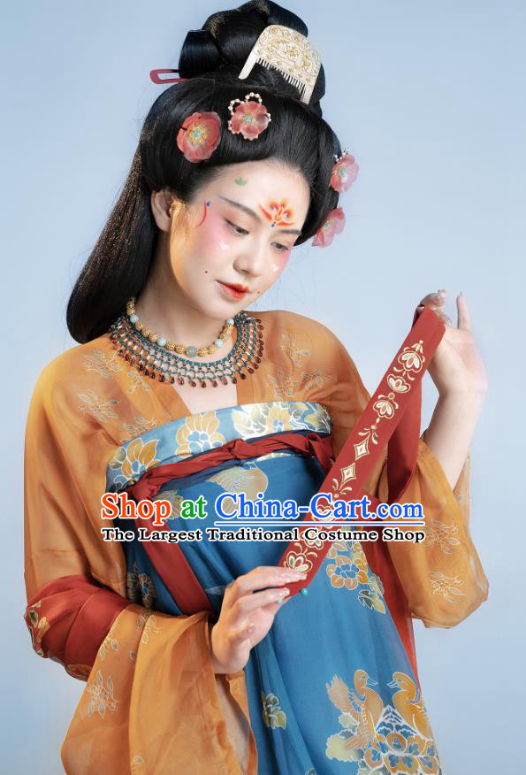 China Tang Dynasty Royal Empress Clothing Ancient Court Woman Dresses Traditional Female Hanfu Costumes Complete Set