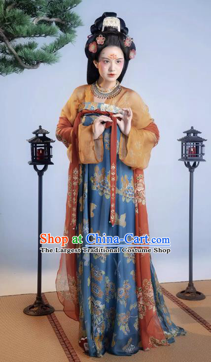 China Tang Dynasty Royal Empress Clothing Ancient Court Woman Dresses Traditional Female Hanfu Costumes Complete Set