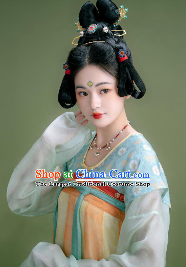 China Tang Dynasty Palace Lady Clothing Traditional Costumes Ancient Royal Princess Silk Dresses Woman Hanfu