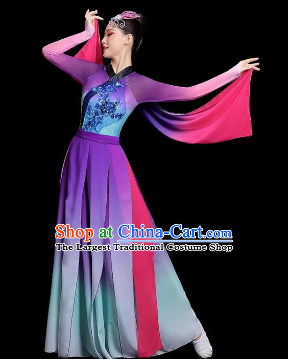 Classical Dance Clothing Female Elegant Mountain Ghost Dance Art Examination Modern Yangko Clothing National Fan Umbrella Dance Performance Clothing