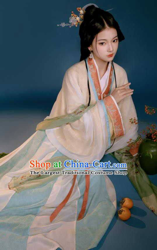 Chinese Jin Dynasty Court Lady Clothing Ancient Palace Princess Dress Costume Woman Hanfu Set