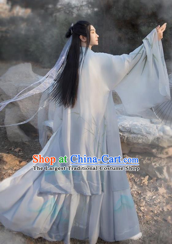 China Traditional Hanfu Male Outfit Jin Dynasty Young Childe Clothing Ancient Swordsman Garment Costumes