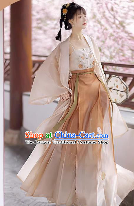 Chinese Traditional Woman Hanfu Dresses Ancient Young Lady Clothing Song Dynasty Female Costumes Complete Set