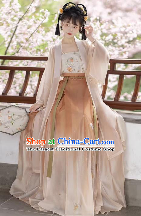 Chinese Traditional Woman Hanfu Dresses Ancient Young Lady Clothing Song Dynasty Female Costumes Complete Set