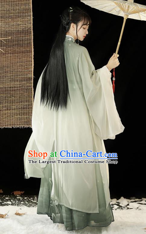 China Ancient Swordswoman Clothing Traditional Female Green Hanfu Dress Song Dynasty Garment Costumes