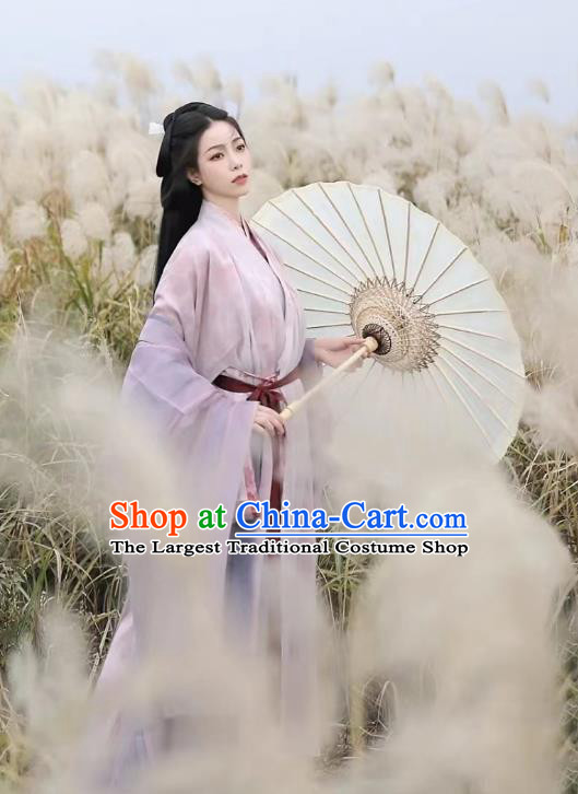 Traditional Lilac Hanfu Dress Ancient Song Dynasty Young Lady Clothing China Fairy Costumes