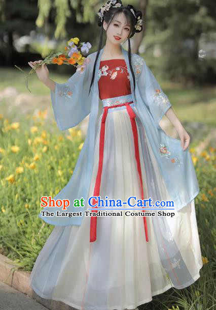 China Traditional Hanfu Woman Costumes Ancient Young Lady Dresses Song Dynasty Village Girl Clothing