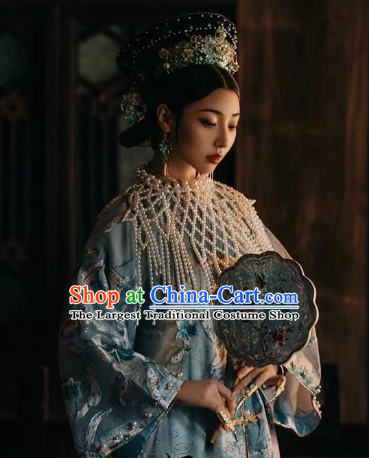 China Qing Dynasty Imperial Consort Clothing TV Series Story of Yanxi Palace Blue Dress Ancient Empress Costumes