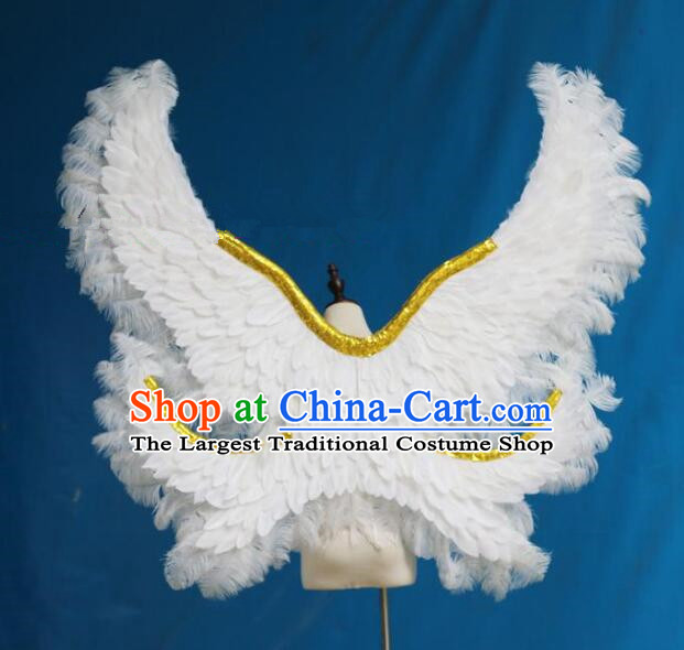 Top Show White Feather Wings Model Catwalks Props Brazilian Carnival Angel Wings