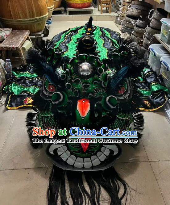 China Green Fut San Lion Outfit New Year World Competition and Parade Lion Dance Costume Complete Set