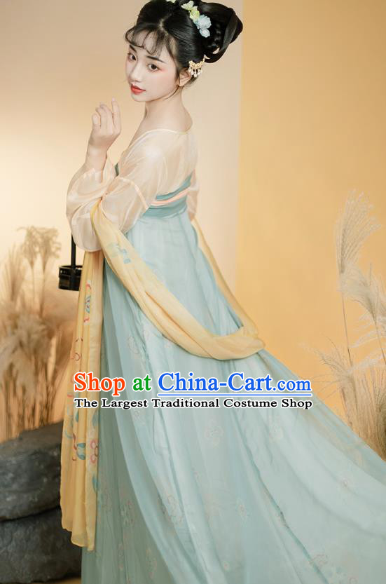 China Tang Dynasty Young Woman Clothing Traditional Hanfu Dress Ancient Chinese Female Costumes