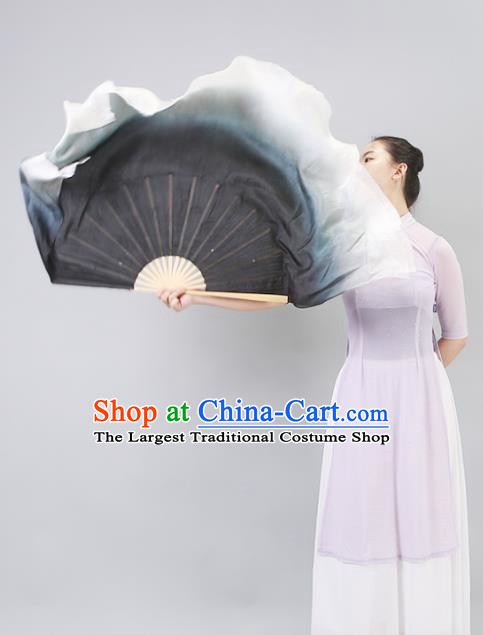 Jiaozhou Yangko Fan Classical Dance Ink Fan Long Fan Dance Fan Silk Professional Dance Fan