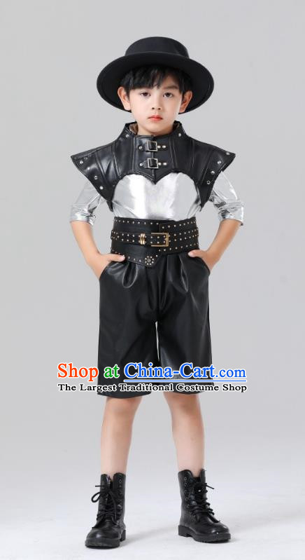 Children Metaverse Costume Boys And Girls Technology Sense Costume Silver Warrior Cool Sci Fi Catwalk Fashion Costume