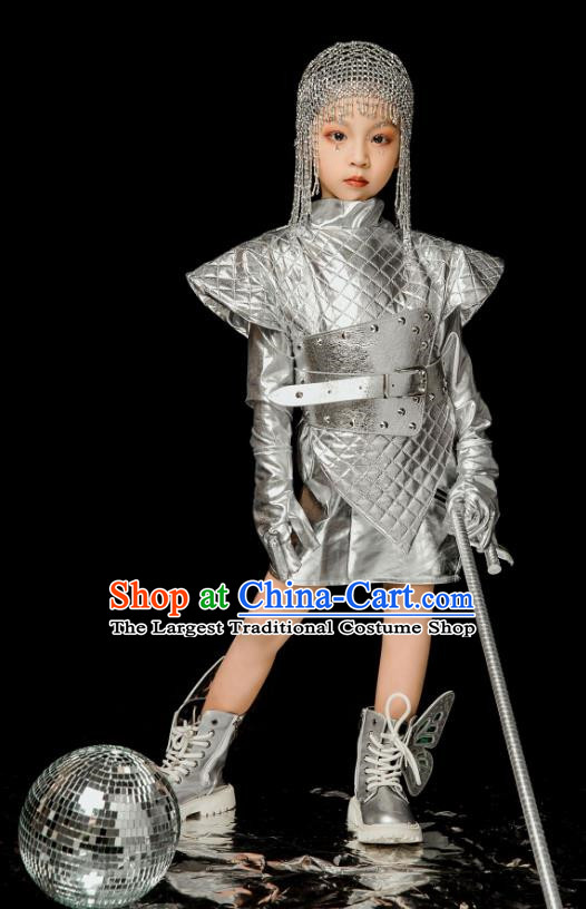 Children Catwalk Trendy Clothing T Stage Performance Competition Futuristic Sense Of Science And Technology Galaxy Creative Clothing