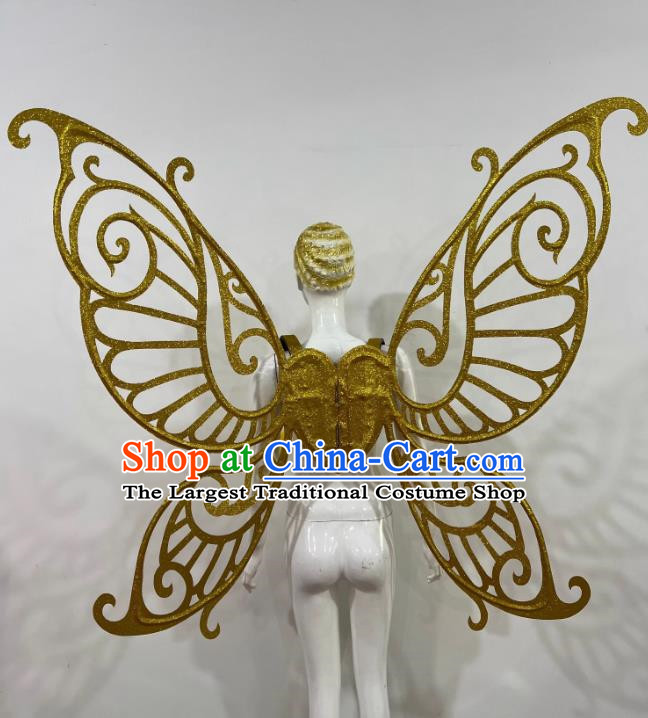 Golden Butterfly Wings Opening Dance Performance Props Dance Team Samba Carnival Halloween