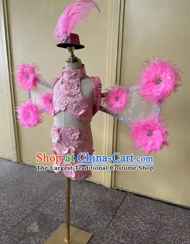 Girls T Stage Swimsuit Stage Victoria Secret Feather Catwalk Show Trailing Chinese Style Model Fashion Trend Clothing Dress
