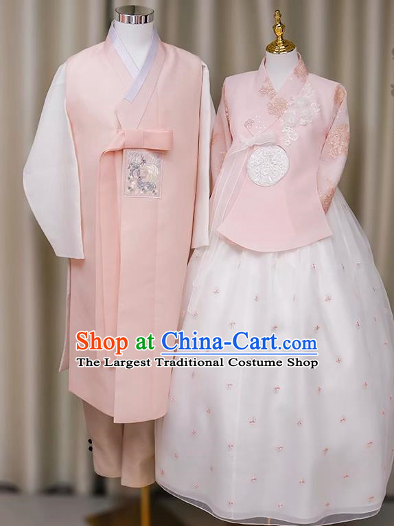 Korean Couple Hanbok Princess Style Bride And Groom Wedding Dress