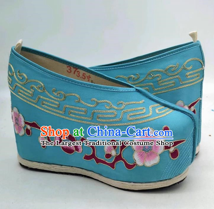 Inner Heightening Embroidered Shoes Thousand Layer Bottom Inner Heightening Opera Ancient Costume Color Shoes Chinese Style Miss Xiaodan Shoes Women