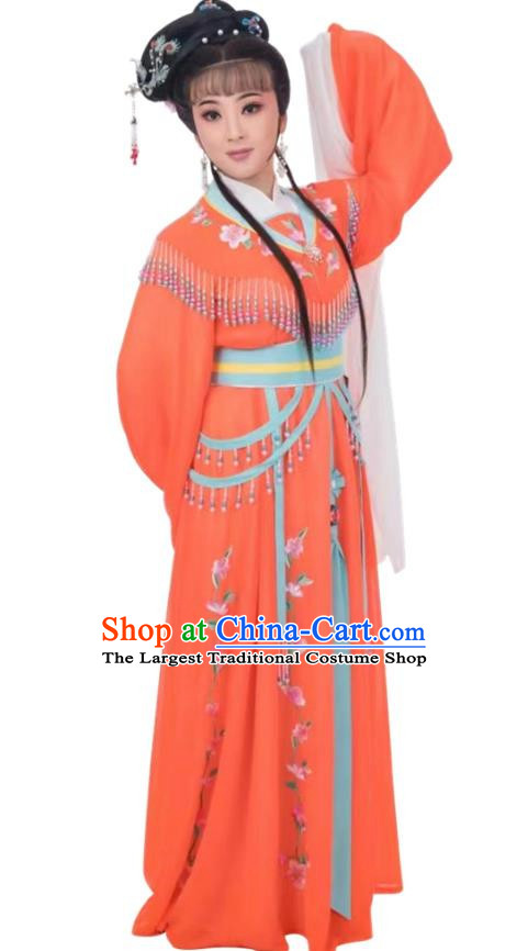 Orange Huadan Costume Miss Yue Opera Xiaodan Costume Chinese Style Ancient Costume