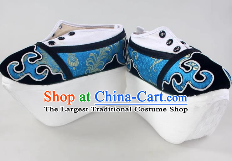 Lake Blue Niche Shoes Cover Shoes Cloud Head Boots Shaoxing Opera Shoes Liang Shanbo Zhu Yingtai Stage Performance Performance Opera Ancient Costume