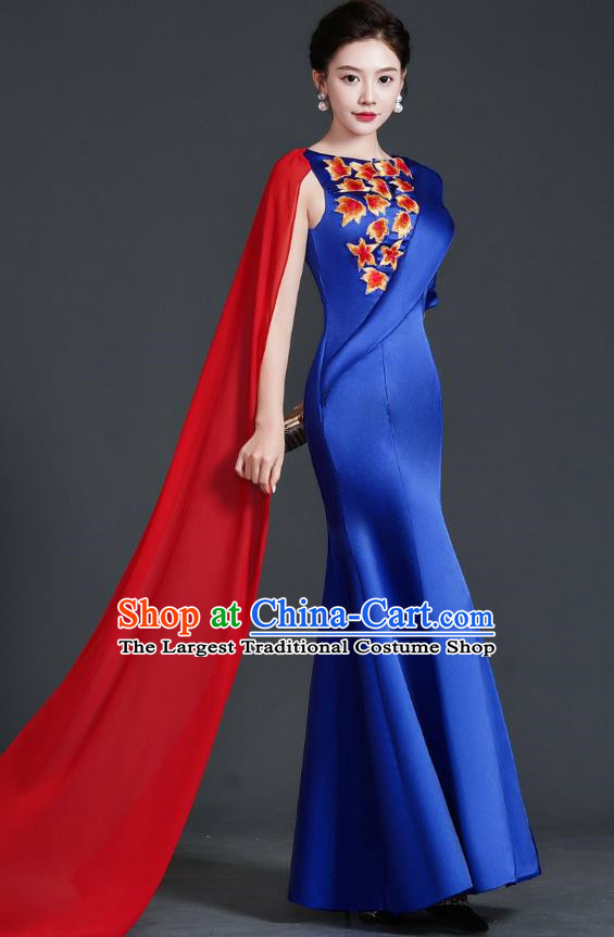 Chinese Design High End Mermaid Evening Dress Guzheng Adult Chorus Clothing Annual Meeting Dress Catwalk Costume