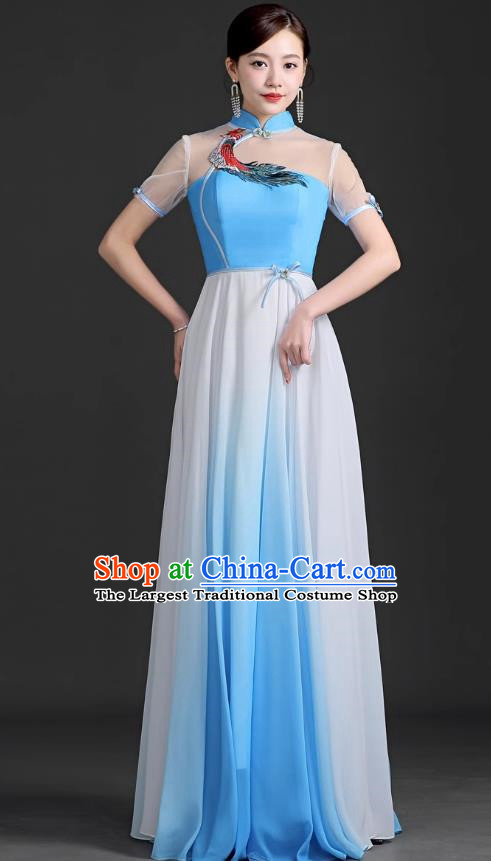 Chinese Design Improved Catwalk Cheongsam Costumes Chorus Performance Dress Adult Dress