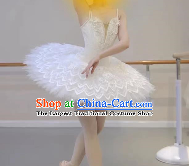 Tutu White Ballet Skirt Adult Professional Gauze Skirt Children Fluffy Little Swan Girls Swan Lake Performance Clothing