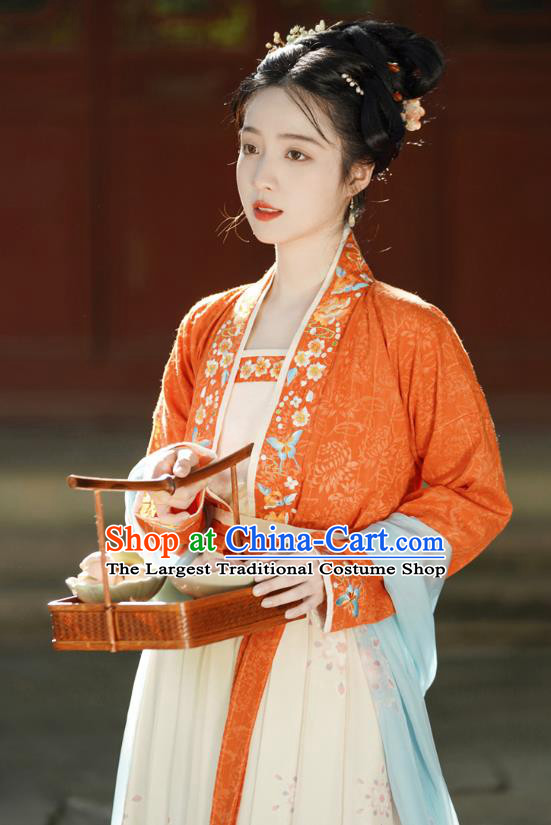 Song Dynasty Young Lady Costumes Traditional Woman Hanfu Set China TV Series Meng Hua Lu Ancient Princess Dresses