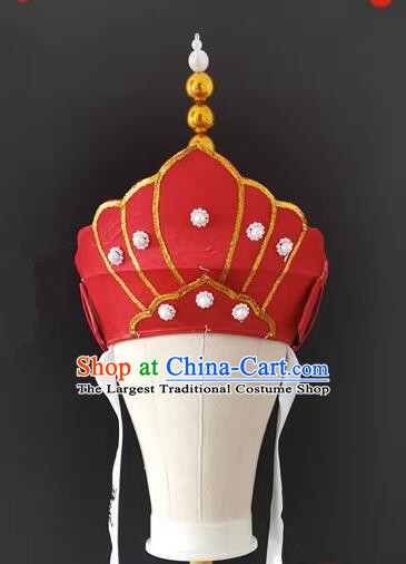 Journey to the West Monk Tang Headwear Handmade Chinese Opera Monk Hat Traditional Five Buddha Crown