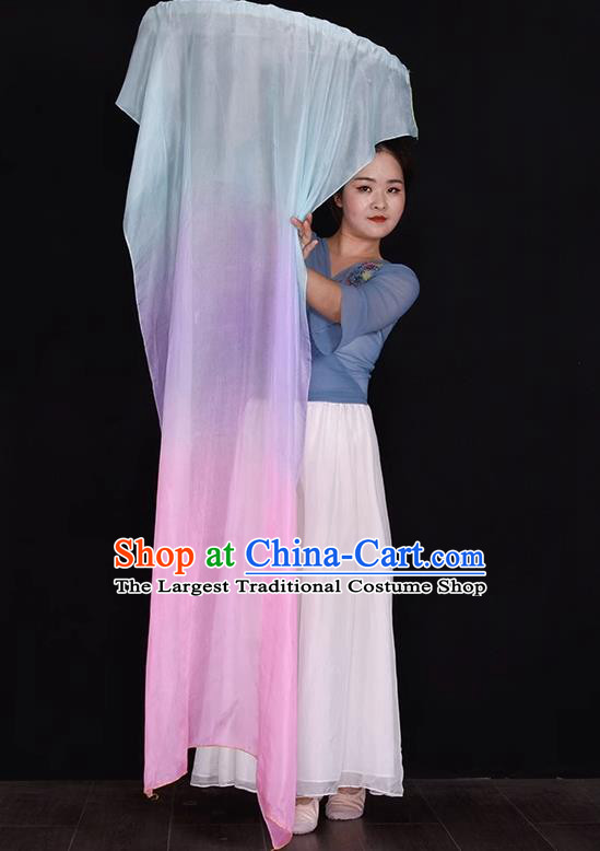 China Women Group Dance Fan Handmade Long Ribbon Fan Yangko Dance Fan Folk Dance Silk Fan