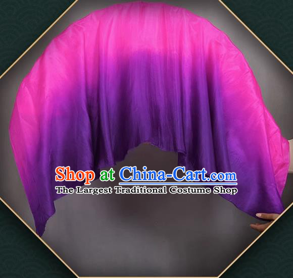 China Taoli Cup Dance Competition Pure Silk Fan Handmade Gradient Pink to Purple Fan Classical Dance Fan