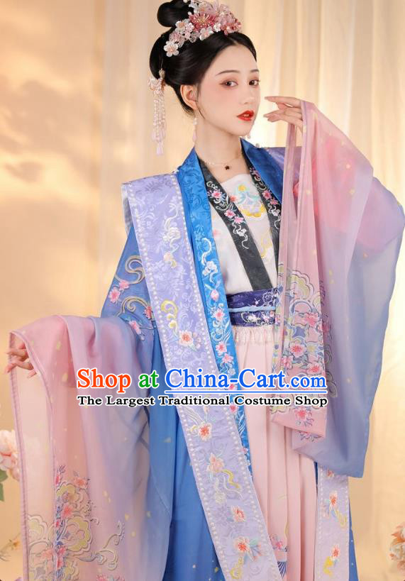 China Song Dynasty Imperial Consort Clothing Ancient Royal Empress Costumes Traditional Palace Hanfu Dress Complete Set