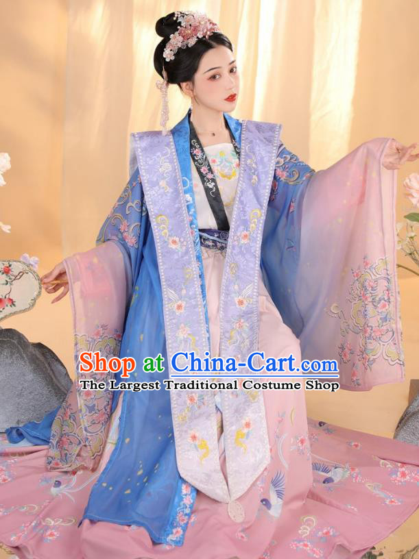China Song Dynasty Imperial Consort Clothing Ancient Royal Empress Costumes Traditional Palace Hanfu Dress Complete Set